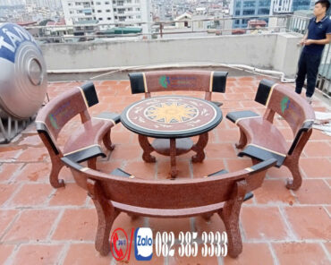 Bộ ghế đá Cong Ghi Đỏ C92