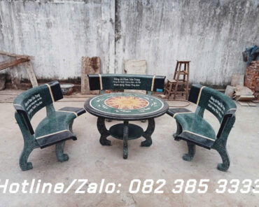Bộ ghế đá Cong Đen Xanh C89