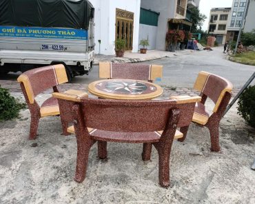 Bộ ghế đá cong Vàng Đỏ 4 ghế C95