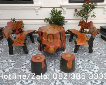 Bộ ghế đá giả gỗ bàn Rùa R47