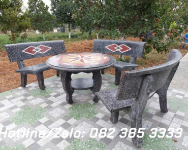 Bộ ghế đá cong Ghi Trám C90