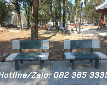 Ghế đá màu Trắng Xanh 2 mặt T13