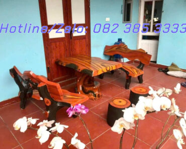 Bộ ghế đá bàn Chữ nhật giả gỗ N51